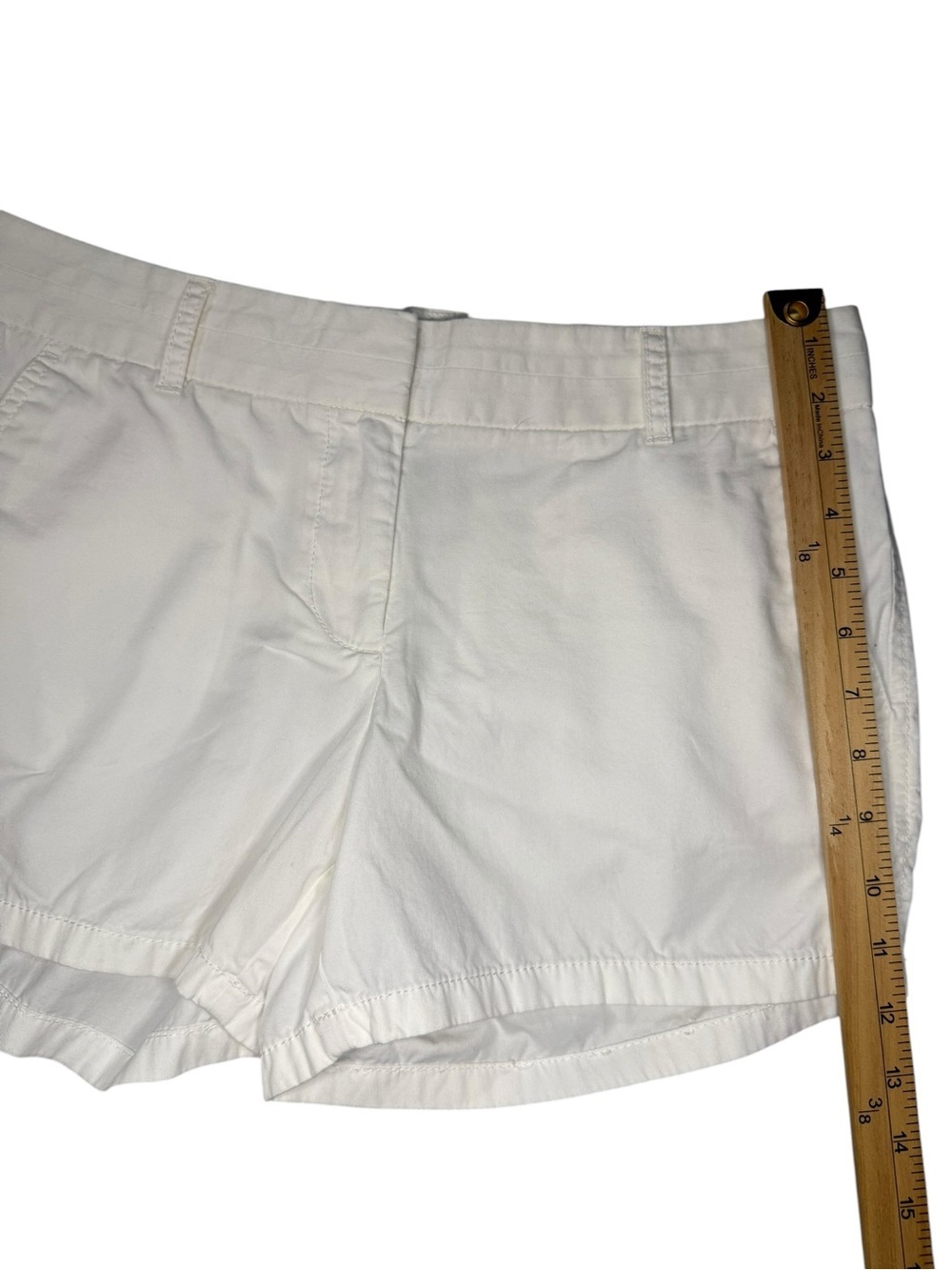 J. Crew Size 4 Broken-In Chino Shorts White 100% Cotton Women's Casual Summer - Picture 8 of 8